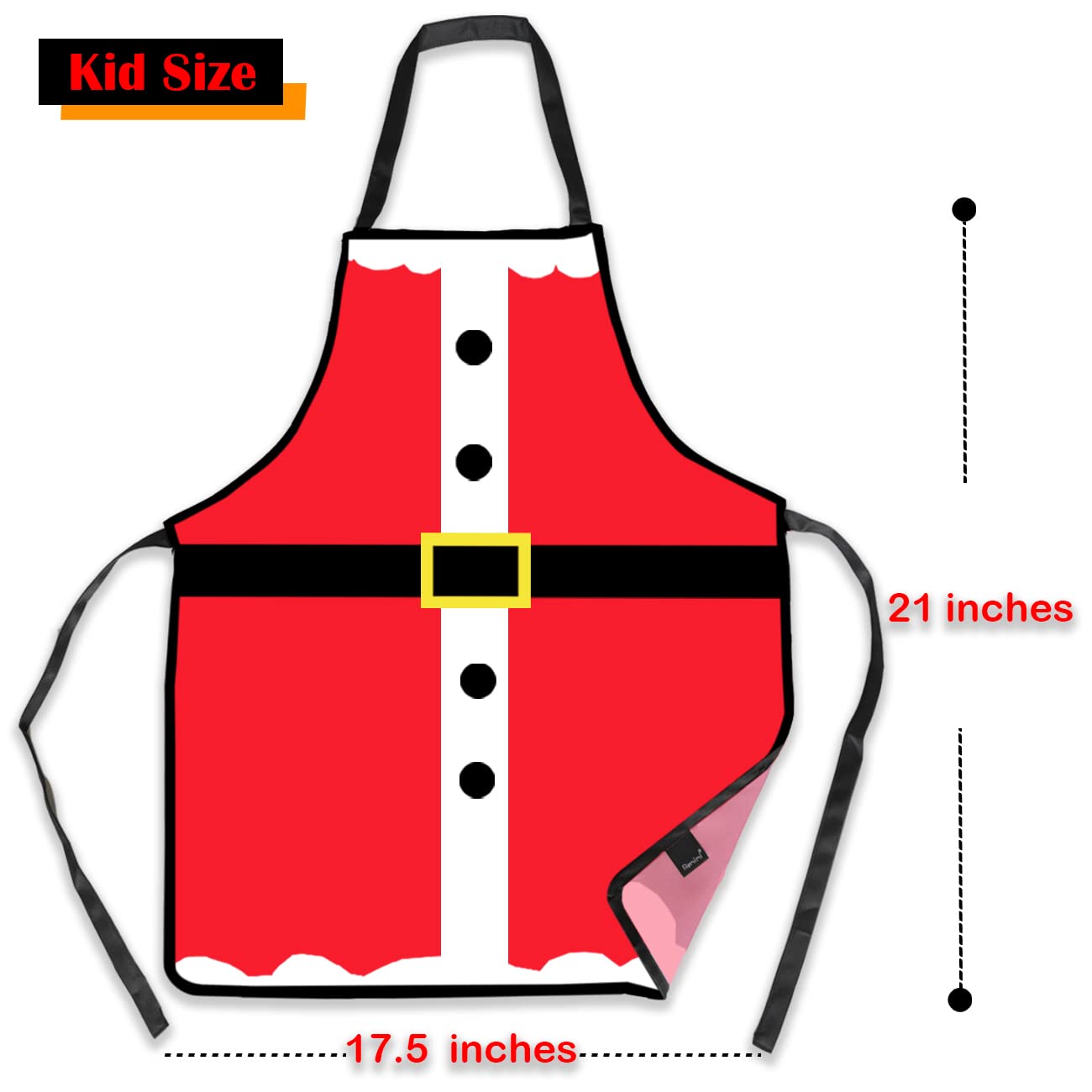 Remimi Christmas Apron Set 2 Pack Waterproof Kitchen Chef Thanksgiving Aprons Parent Child Matching - Image 5